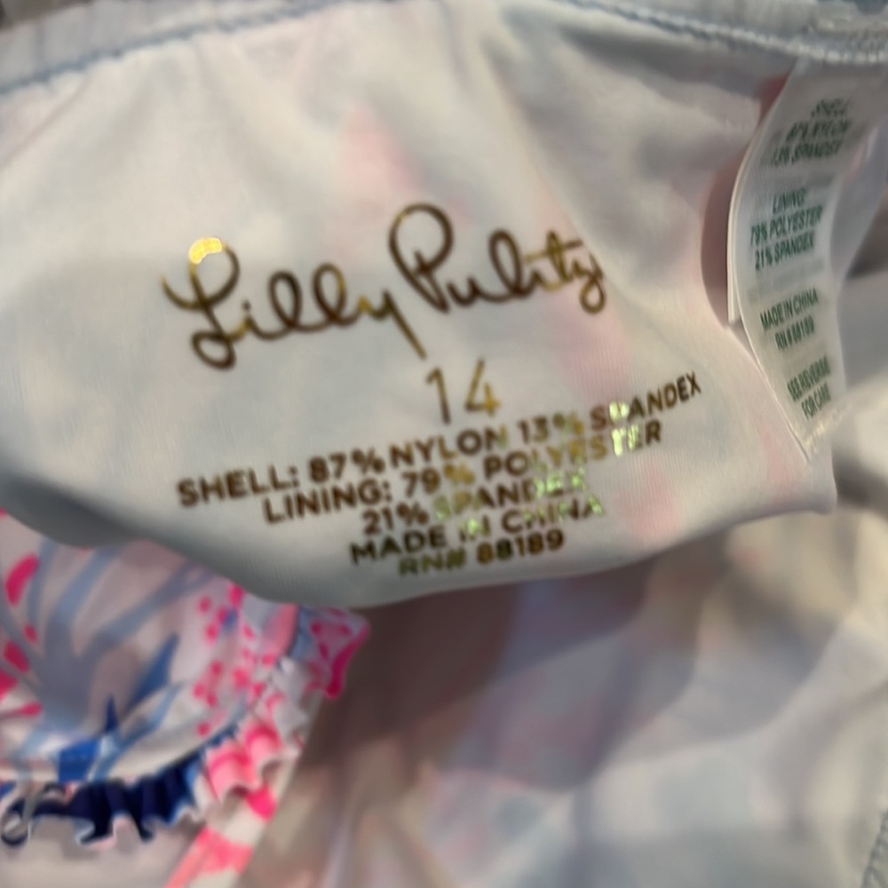 Lilly Pulitzer Kids UPF 50 Juliet Swimsuit Kaleidoscope coral NWT sizes 10&14 - Picture 12 of 12